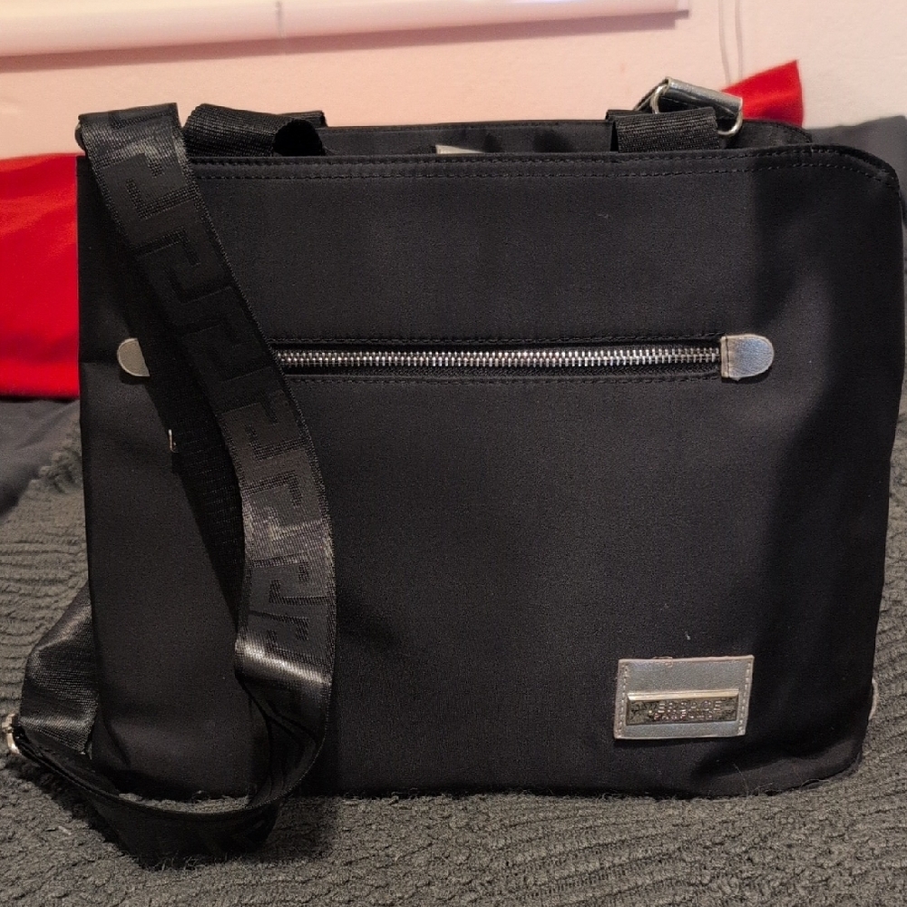 Authentic Versace Black Messenger Unisex Bag - Made In‎ Italy